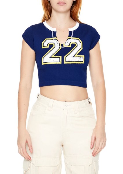22 Baskılı Baby Tee Tişört