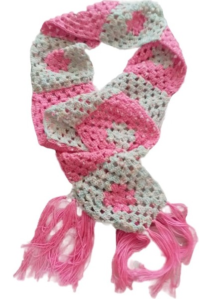 El Örgüsü Etnik Otantik Motifli Pembe-Bej Atkı & Boyunluk modelleri