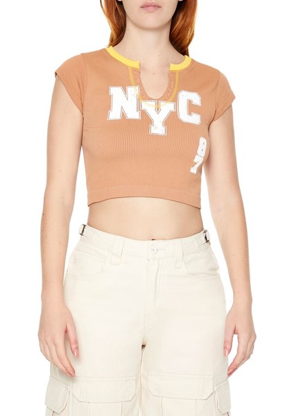 Nyc Baskılı Baby Tee Tişört