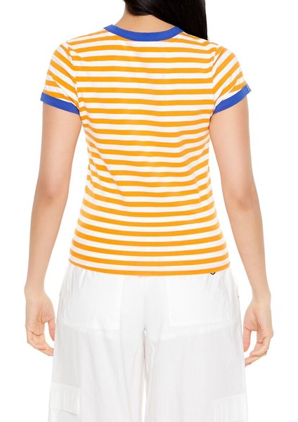 Çizgili 1997 Baskılı Baby Tee Tişört