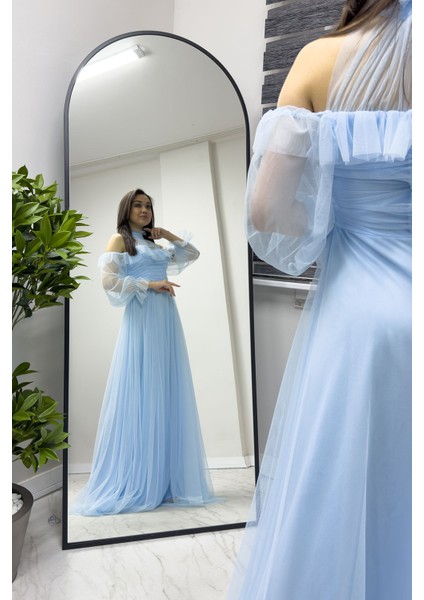 Kadın Tül Drapeli Kloş Abiye fırsatları