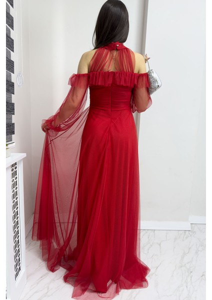 Kadın Tül Drapeli Kloş Abiye fırsatları