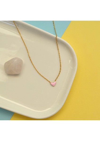 Küçük Kalpli Ince Çelik Küpe Beyaz Kalpli Çift Yönlü Kullanımlı Çelik Kolye Kalpli fiyatları