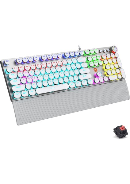 KG1102 USB Kablolu Red Switch Makro Tuşlu RGB LED Aydınlatmalı Mekanik Gaming Türkçe Q Metalik Klavye