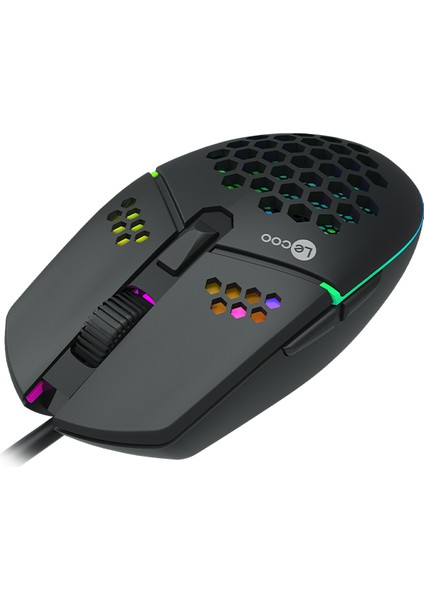MS105 Kablolu 3200DPI 6 Tuşlu RGB LED Aydınlatmalı Gaming Optik Mouse Siyah
