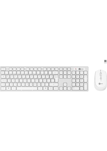 KM2001 Kablosuz Türkçe Q Klavye & Mouse Set Beyaz