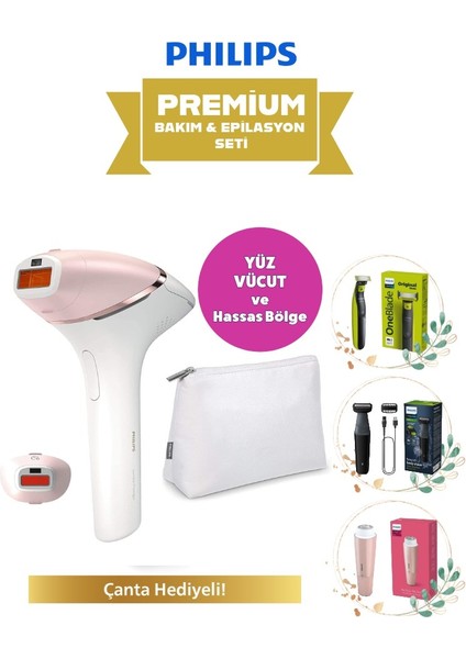 Kablosuz Yüz, Vücüt ve Hassas Bölge Bakım & Akıllı Lazer Premium Epilasyon Seti