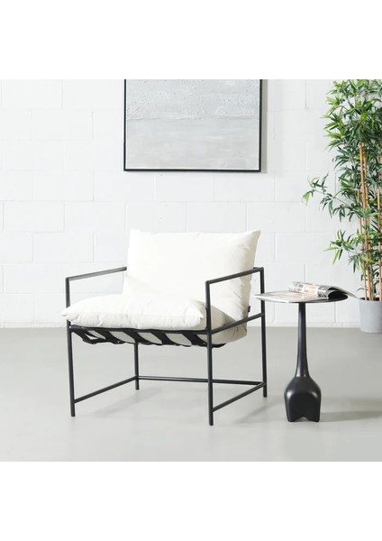 Modern Tasarım Berjer Metal Iskeletli Portatif Berjer Flok Kumaş Döşeme Salon Dizayn