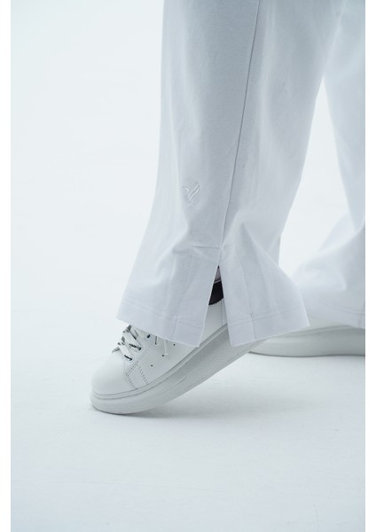 Daily Core - Beyaz Yüksek Bel Bol Paça Kadın Palazzo Eşofman Altı modelleri