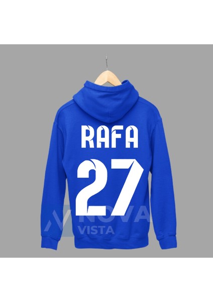 Rafa Futbolcu 27 Numara Forma Baskılı Unisex Kapüşonlu Sweatshirt