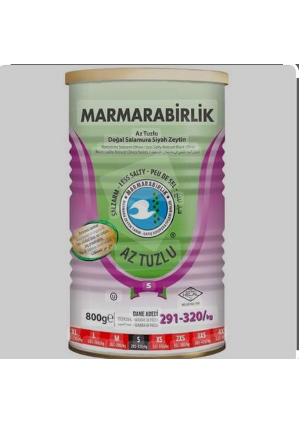 Siyah Zeytin Az Tuzlu 291-320 S 800 gr