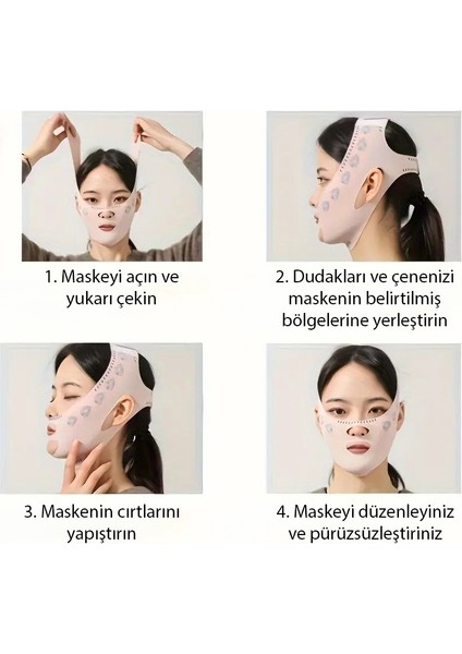 Gıdı Toparlayıcı Elastik ve Nefes Alabilen Güzellik Kayışı Çene Maskesi Yüz Kaldırma Kemeri