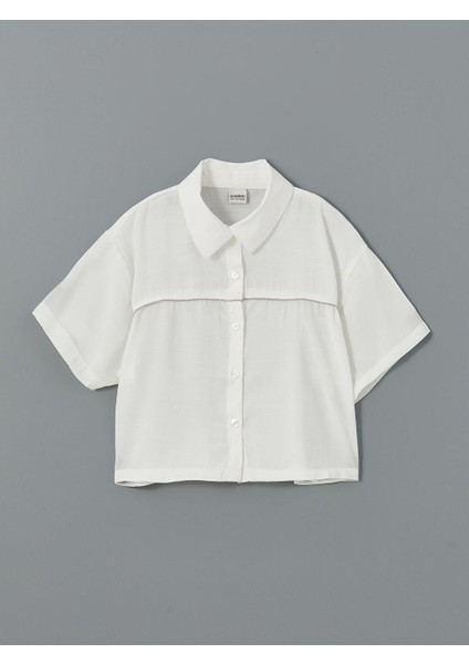 Lcw Kids Kısa Kollu Kız Çocuk Crop Gömlek