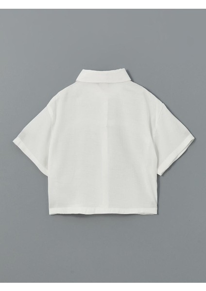 Lcw Kids Kısa Kollu Kız Çocuk Crop Gömlek