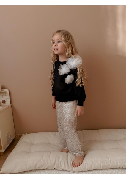 Yigit Butik Pul Payet Pantolonlu Kız Çocuk Alt Üst Takım fiyatları