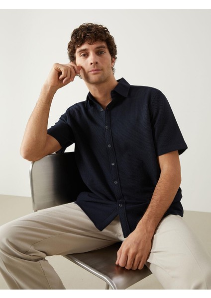 Southblue Regular Fit Kısa Kollu Erkek Dokulu Gömlek