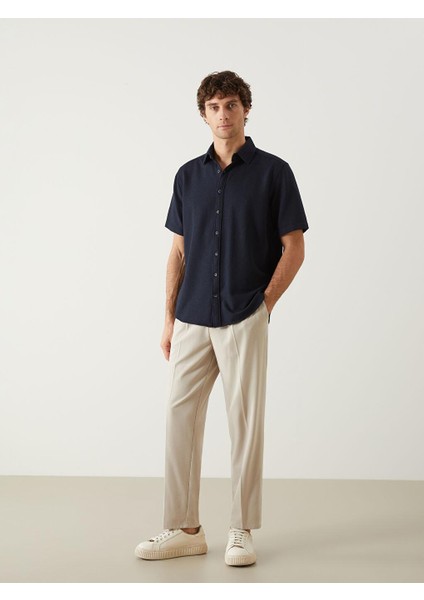 Southblue Regular Fit Kısa Kollu Erkek Dokulu Gömlek