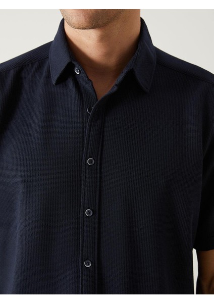 Southblue Regular Fit Kısa Kollu Erkek Dokulu Gömlek