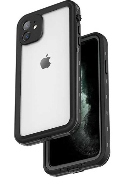 Apple iPhone 12 Kılıf 1-1 Su Geçirmez Kılıf-Siyah