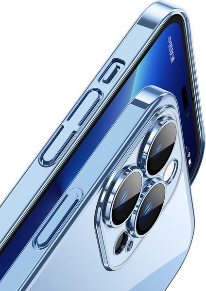 Apple iPhone 14 Pro Max Kılıf Sert Pc Renkli Çerçeveli Riksos Kapak-Derin Mor indirimleri