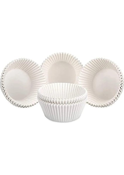 100 Adet Mini Boy 40x30 mm Beyaz Cupcake Kek Kalıbı
