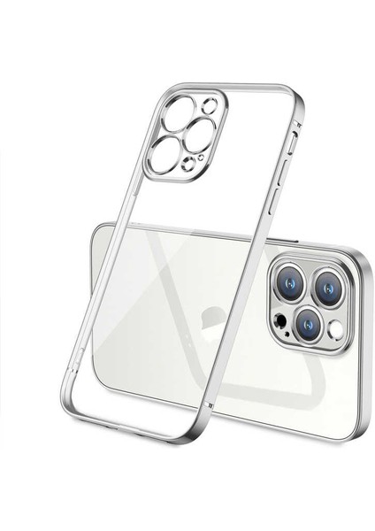 Apple iPhone 13 Pro Kılıf Gbox Kapak-Gümüş