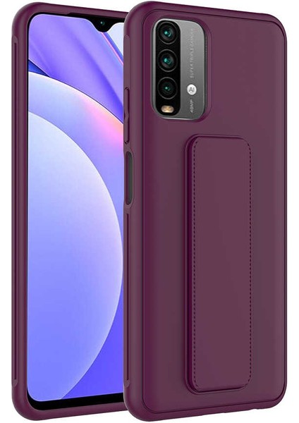 Xiaomi Redmi Note 10S Kılıf Qstand Kapak-Mürdüm