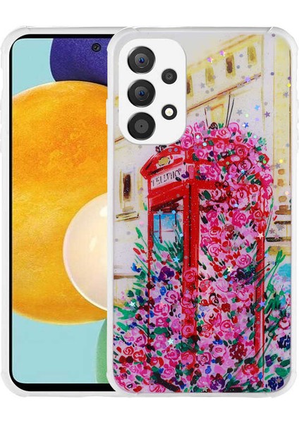 Galaxy A52 Kılıf Simli Desenli Kamera Korumalı Parlak Popy Kapak-Kulübe