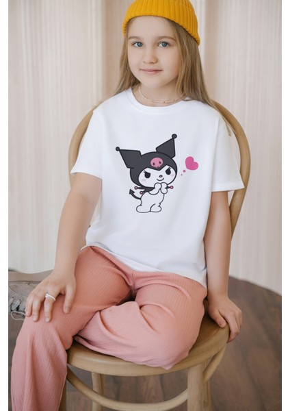 Kuromi Tshirt Baskılı Kız Çocuk Tişört