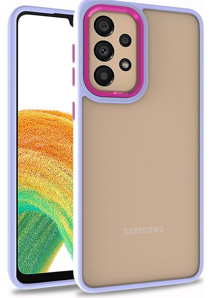 Galaxy A73 Kılıf Flora Kapak-Lila