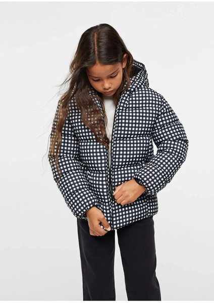 Erkek Çocuk Su ve Rüzgar Geçirmez Baskılı Kapüşonlu Coat Şişme Mont
