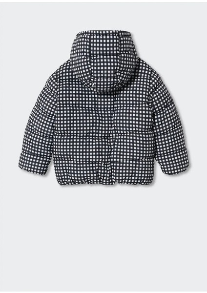 Erkek Çocuk Su ve Rüzgar Geçirmez Baskılı Kapüşonlu Coat Şişme Mont