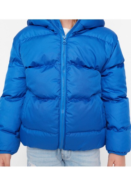Erkek Çocuk Su ve Rüzgar Geçirmez Kapüşonlu Coat Şişme Mont_siyah fırsatları
