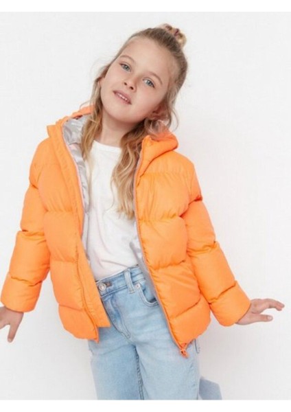 Erkek Çocuk Su ve Rüzgar Geçirmez Kapüşonlu Coat Şişme Mont_siyah