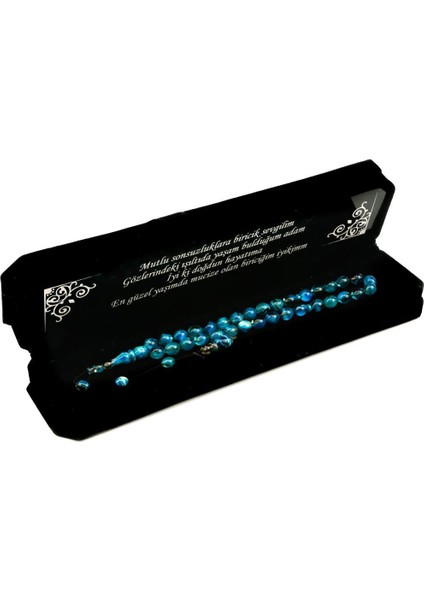 Hediyelik Sıkma Kehribar Kadife Kutulu