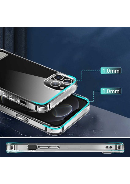 Apple iPhone 12 Pro Max Uyumlu Standlı Şeffaf Silikon L-Stand Kapak-Renksiz fırsatları