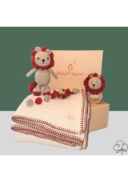 Kişiselleştirilebilir Bebek Hediye Seti / Babyshower Yenidoğan Hediye Kutusu - Lionbox