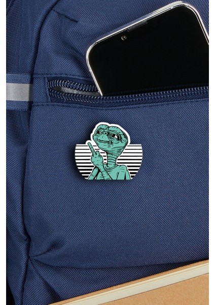 E.t. The Extra Terrestrial - Rozet - Ahşap - Pin - Broş - Yaka Çanta Aksesuar