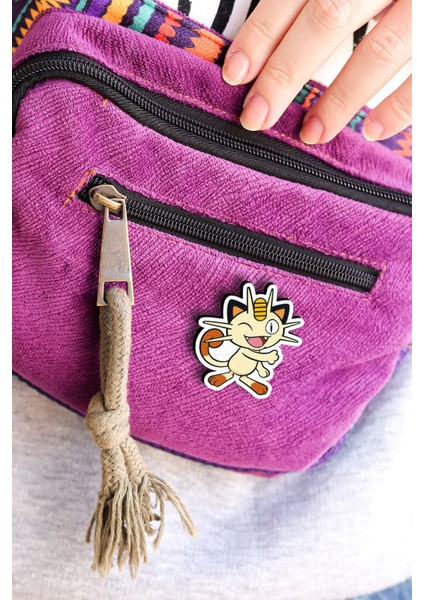 Pokemon Meowth Miyav - Rozet - Ahşap - Pin - Broş - Yaka Çanta Aksesuar modelleri