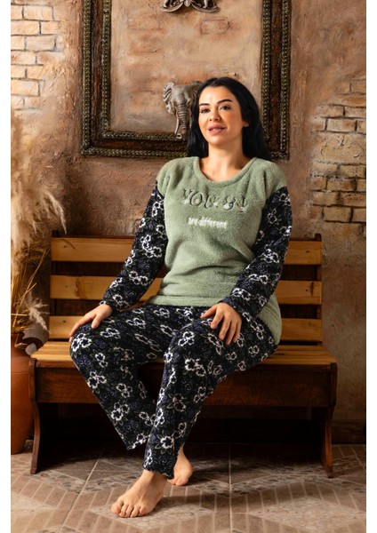Büyük Beden Battal Polar Kadın Pijama Takımı