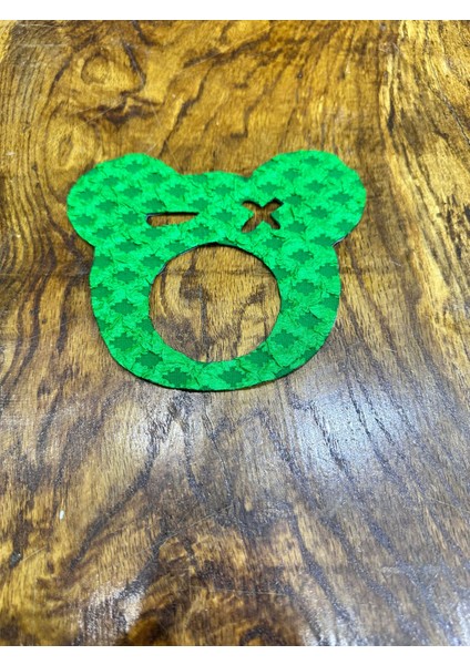 16X15 cm Ütü Ile Yapışan Yeşil Ayı Kafası Arma Dikiş Aplike