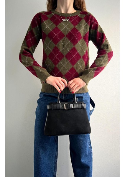 Ekose Baklava Desenli Yumuşak Dokulu Triko Kazak - Şıklık ve Konfor Bir Arada modelleri