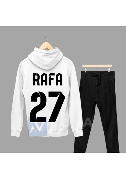 Rafa Futbolcu 27 Numara Forma Baskılı Unisex Eşofman Takımı Kapüşonlu Sweatshirt