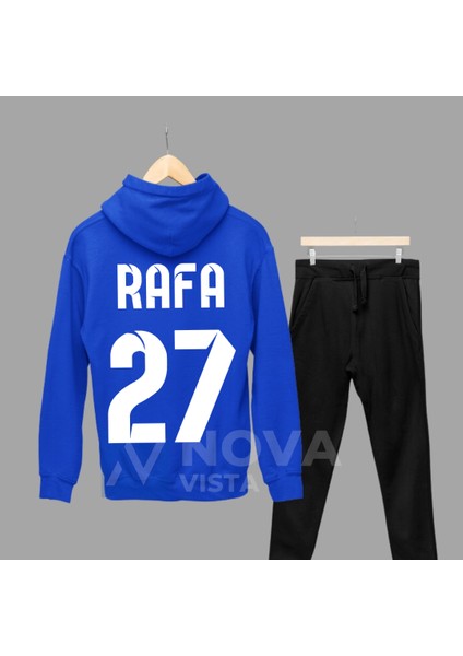 Rafa Futbolcu 27 Numara Forma Baskılı Unisex Eşofman Takımı Kapüşonlu Sweatshirt