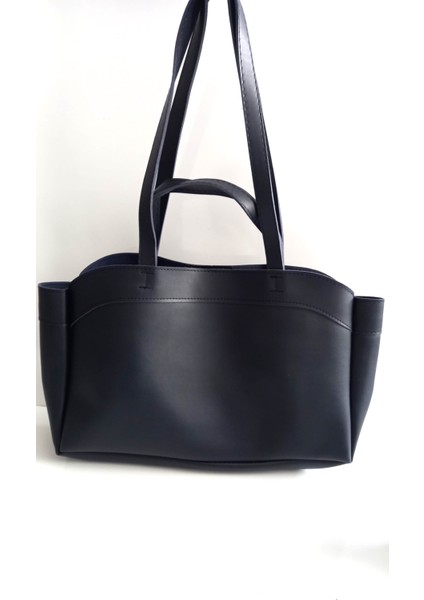 Kadın Deri Tote Çanta Çift Askılı Yavrulu El ve Omuz Çantası