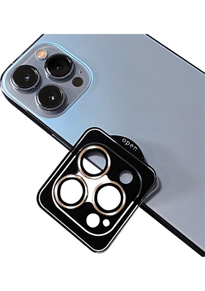 Apple iPhone 13 Pro Max Uyumlu Cl-09 Camera Lens Protector-Gold