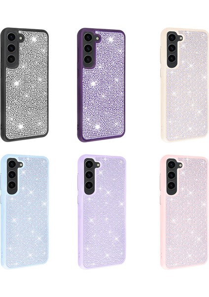 Galaxy S23 Kılıf Parlak Taşlı Tasarım Ston Kapak-Derin Mor fiyatları