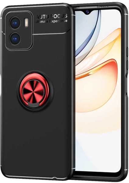 Vivo Y15S Kılıf Zore Ravel Silikon Kapak-Siyah-Kırmızı