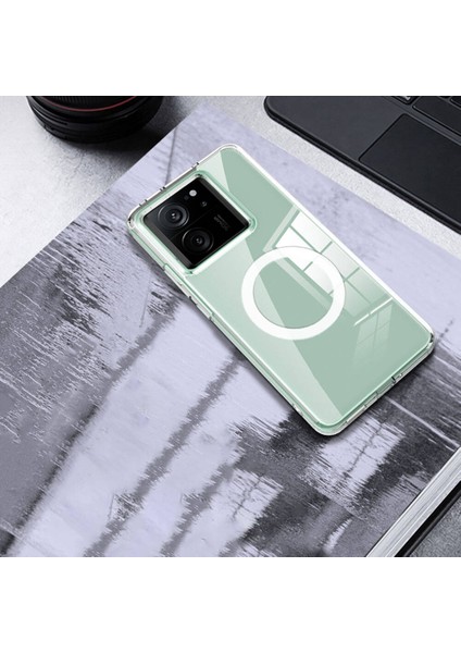 Xiaomi Mi 13T Kılıf Sert Pc Arka Yüzey Wireless Şarj Özellikli Flet Magsafe Kapak-Renksiz indirimleri