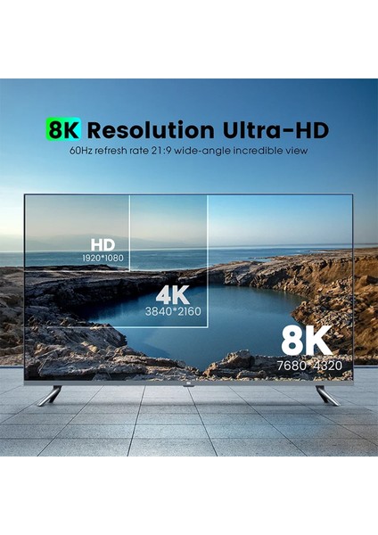 , Apple MacBook Uyumlu 3in1 Display Port Hub Adaptör 8k 60hz Type-C USB Pd 100W.